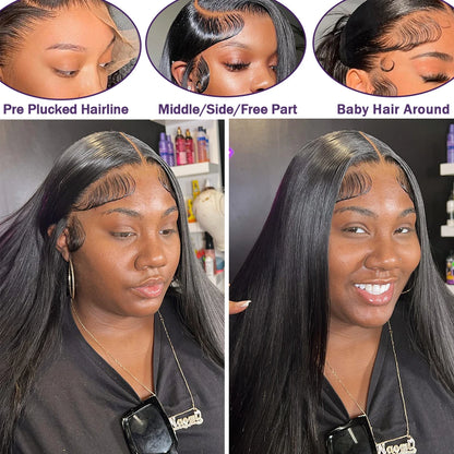 360 Lace Front Wigs Human Hair pre plucked Straight Lace Front Wigs Human Hair 13x4 Full Lace Human Hair Wigs For Black Women