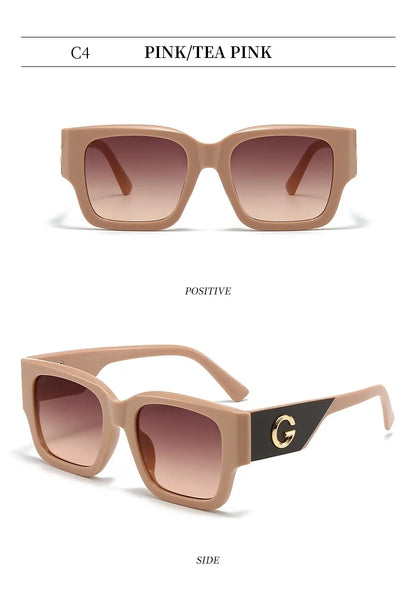 Cute G Brand Women Sunglasses Luxury Men Designer Glasses Square Stylish Unisex Fashion Eyewear UV400