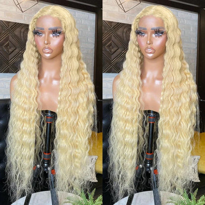 13x6 Hd Lace Frontal Wig 613 Blonde Wig 13x4 Lace Human Hair Wigs Deep Wave Brazilian Hair Curly Human Hair Wigs For Women