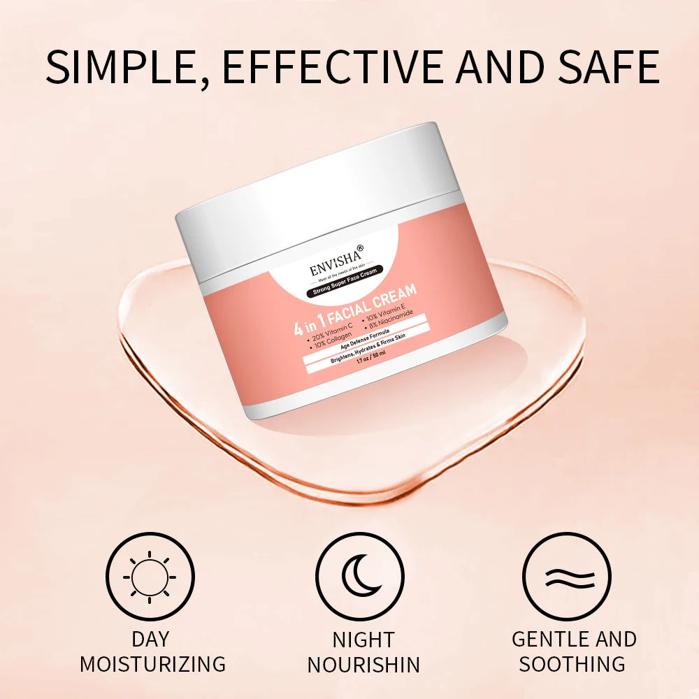 ENVISHA Skin Care Collagen Facial Cream Anti-Aging Wrinkle Whitening Moisturizing Shrink Pores Fade Hyaluronic Acid Niacinamide