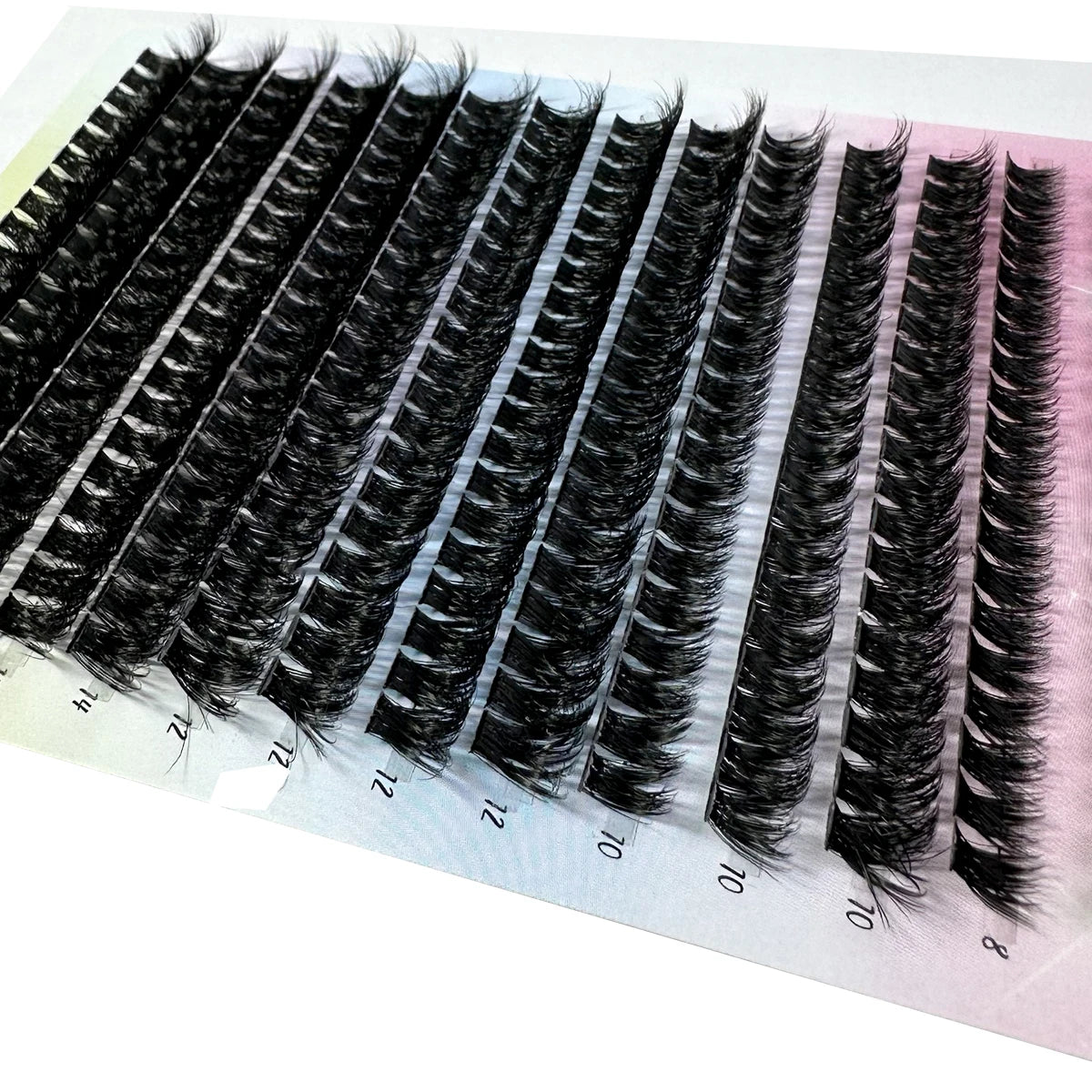 New 640 Cluster Lashes Kit 5D Fluffy Thick Eyelash Extension Kit Volume Mixed Tray Faux Mink Lashes Lash Extension Makeup