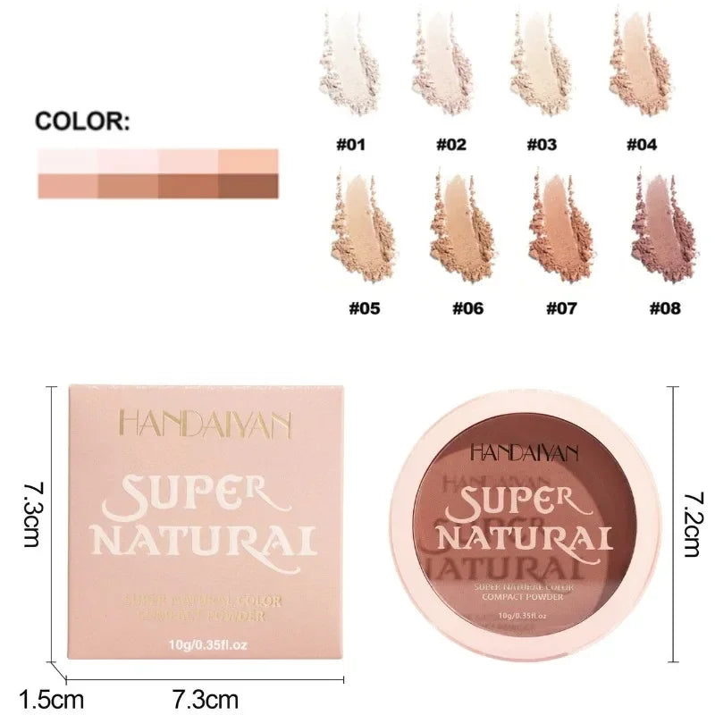 Face Setting Powder Cushion Long Lasting Oil-Control Pressed Foundations 8 Colors Matte Finish Concealer Makeup Pressed Powder