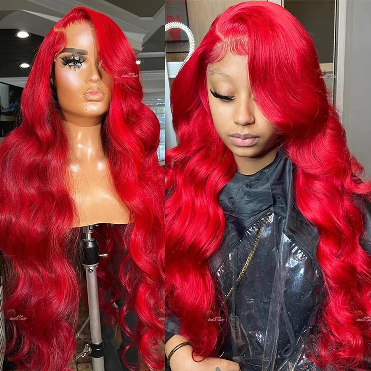 Hot Red Deep wave 13x6 Lace Front Human Hair Wigs Red 99J 13x4 Lace Frontal Wig For Women Remy Hair Transparent Lace Wig 210%