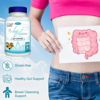 15-day Intestinal Cleansing and Detoxifying Capsules, Targeting The Overall Colon, Digestive Regulation, and Intestinal Health