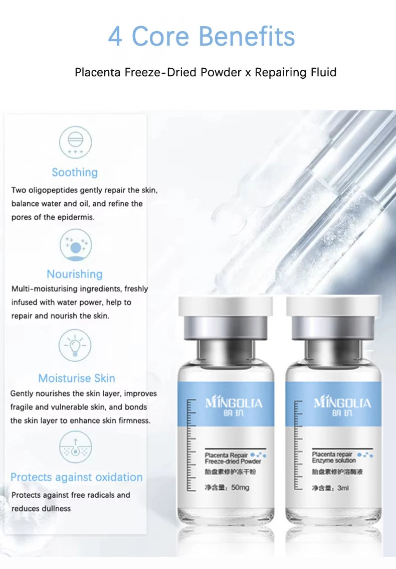 Polypeptide Placenta Freeze-dried Powder Essence Repair Facial Hydrating Nourishing Pore Shrinking Skin Rejuvenate Skin Care