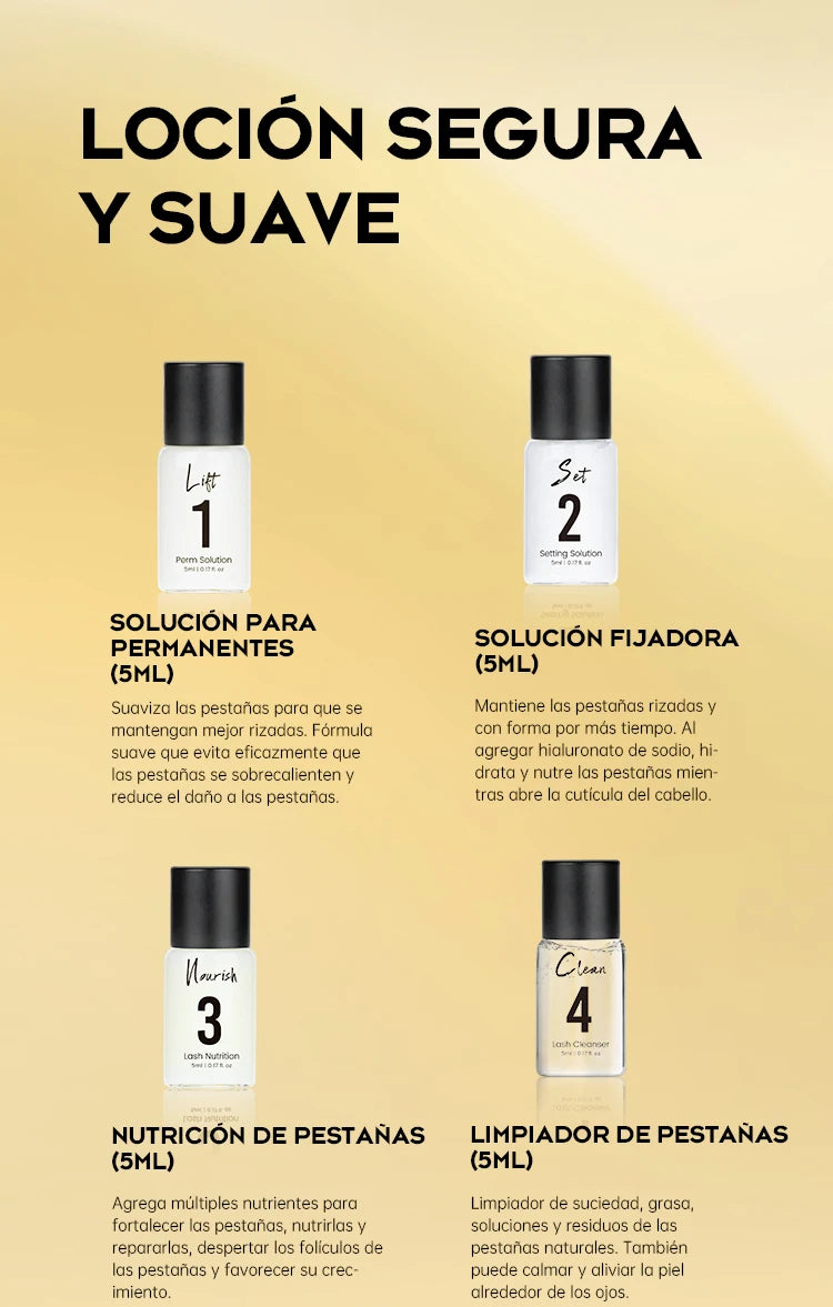 Gollee Lash and Brow Curling Kit Natural Eyelash Lifting Perm Treatment Makeup Set 4-6 Weeks For Lash Curler Perm Long Lasting