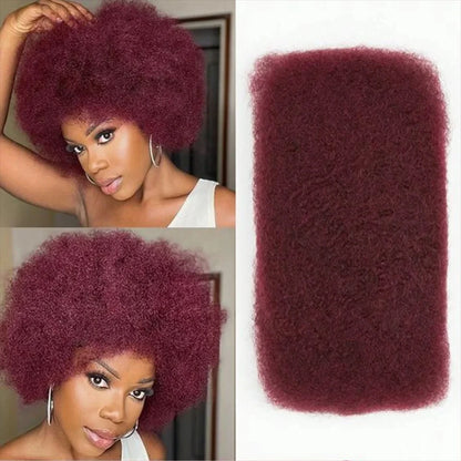Soft and Lightweight Afro Kinky Bulk Hair – 100% Human Hair with Natural Texture, Comfortable & Long-Lasting Use 16A Virgin Hair