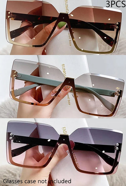 New European And American Style Half-frame Metal Sunglasses Fashion Slim Women's Sunglasses Anti-uv Glasses