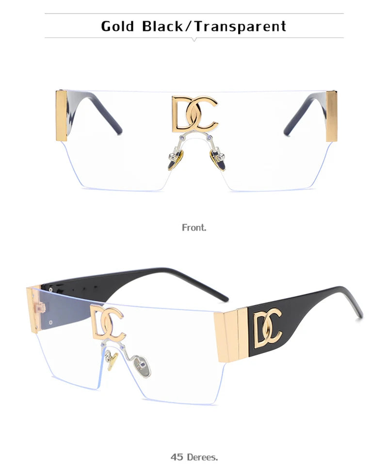 New 2024 Luxury Designer Square Sunglasses Women Fashion Trendy Punk Sun Glasses Ladies Gradient Shades Eyewear Oculos UV400