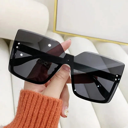 New European And American Style Half-frame Metal Sunglasses Fashion Slim Women's Sunglasses Anti-uv Glasses