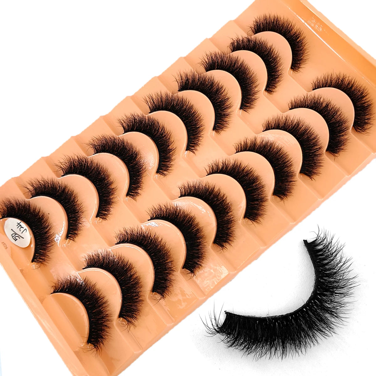 10Pairs 3D Mink Lashes Cilios Fluffy Soft Beauty Natural Short Mink Fake Eyelashes Classic Thick Reusable Makeup False Eyelashes