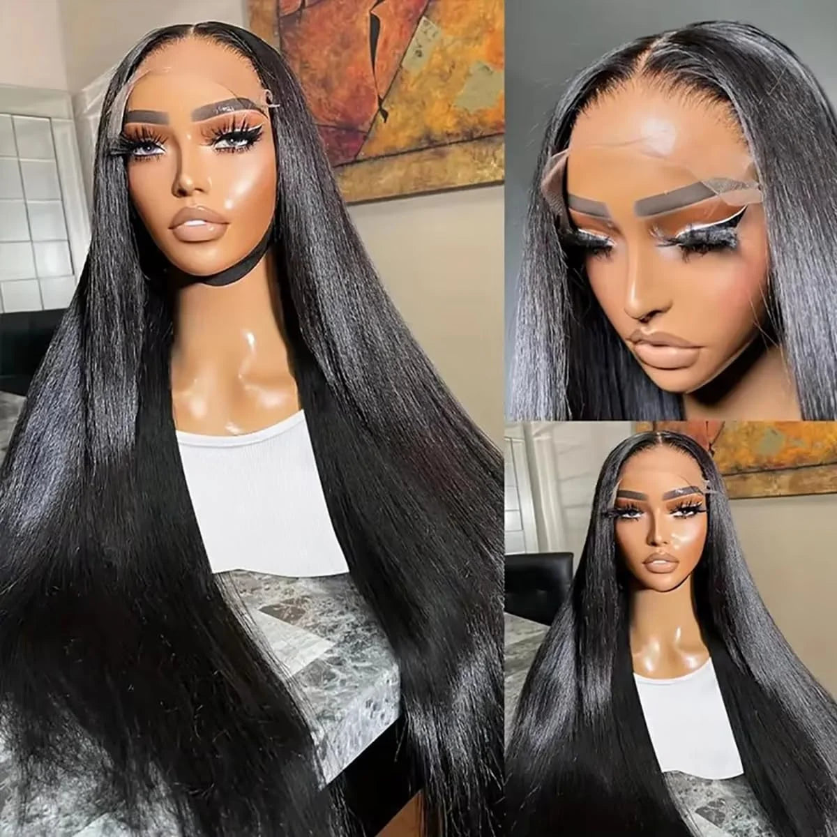 250 Density 13x4 HD Transparent Lace Front Human Hair Wigs 13x6 Straight Lace Frontal PrePlucked Brazilian Remy Wig For Women