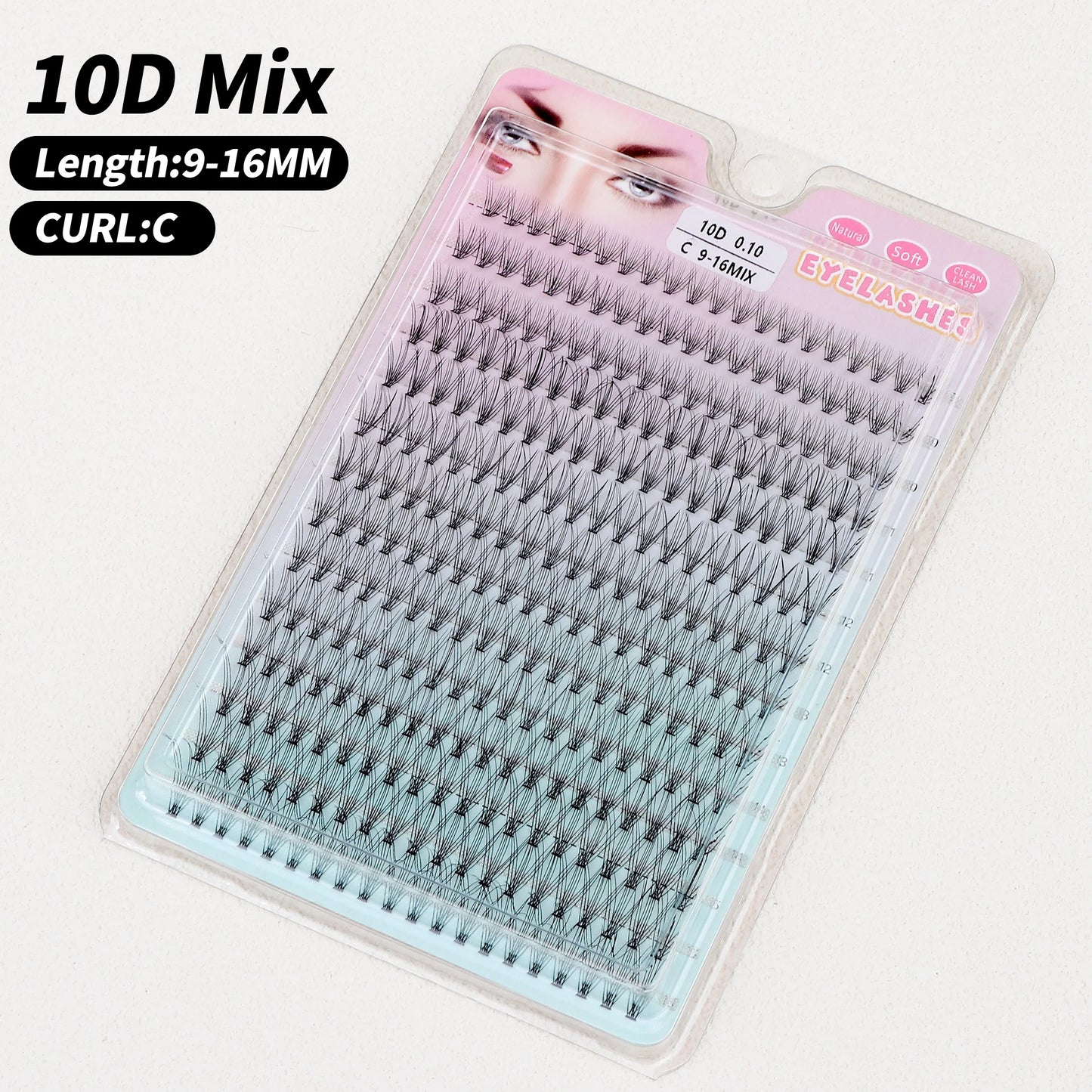 Individual Lashes 20-100D 280pcs Cluster Lashes Natural Look Mixed Tray DIY Eyelash Extension Volume Lash Clusters Eyelashes