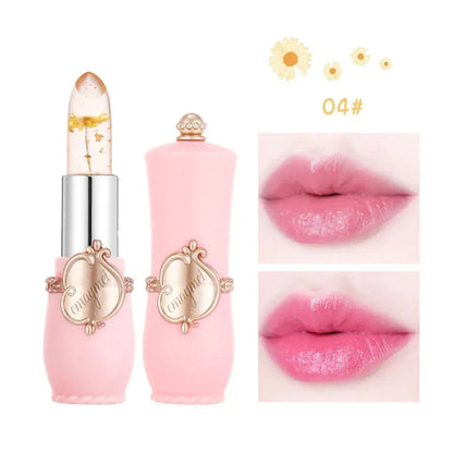 Flower Jelly Lipstick Set Temperature Change Moisturizer Flower Lip Stick Long Lasting Lip Balm Magic Color Change Lip Gloss Set