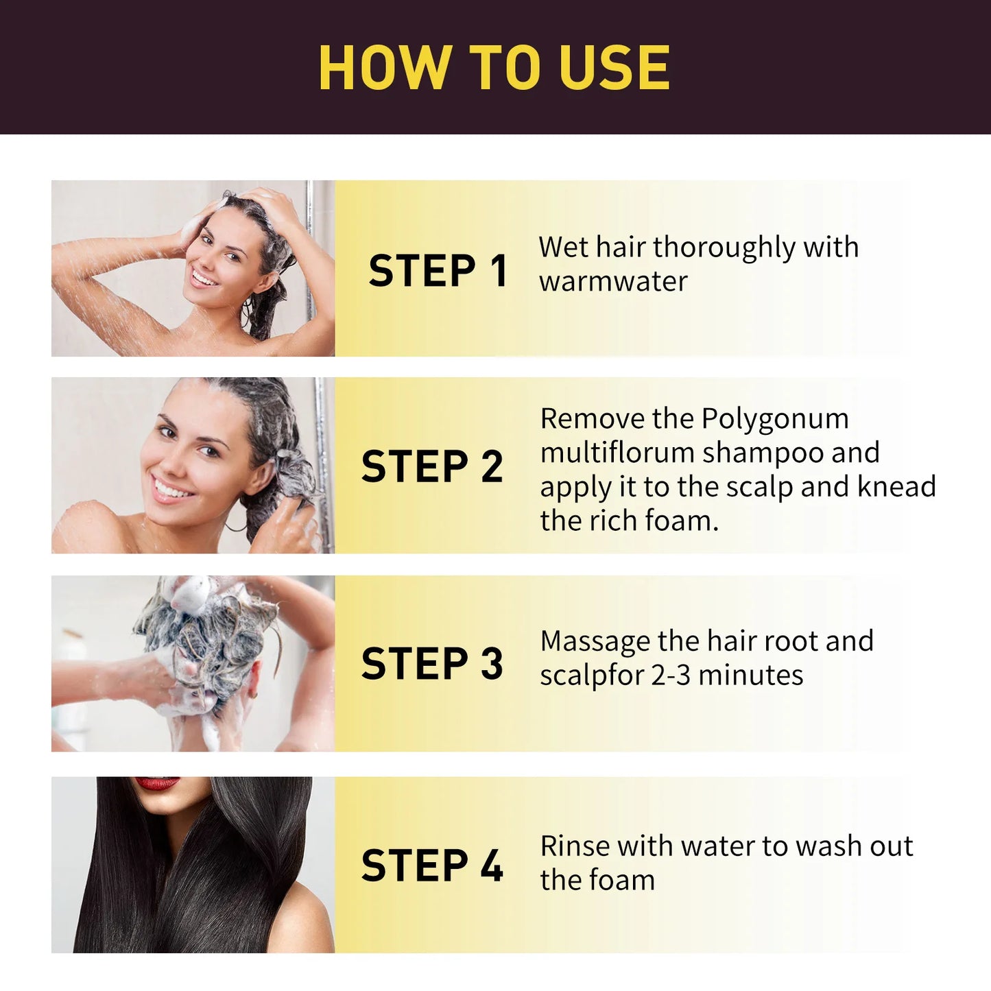 EELHOE Natural Plant Hair Dye Shampoo 3 in 1 Hair Color Shampoo for Gary Hair Dark Brown Black And Women Men Grey Coverage 100ml