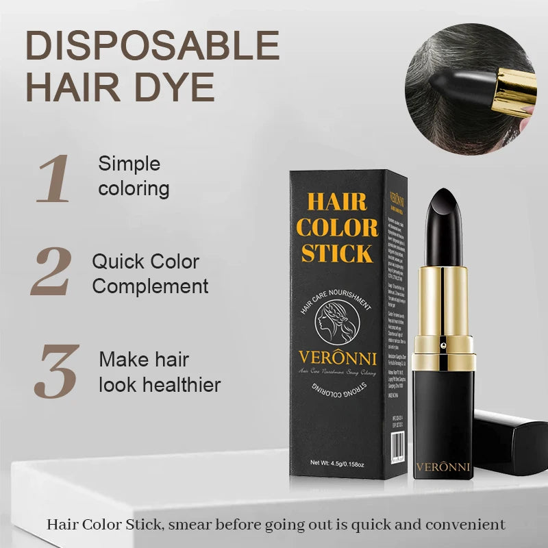 2pcs Quick Fix Hair Color Pencil Disposable Hair Dye Pen Portable Hair Color Pen Temporary Cover Up White Hair