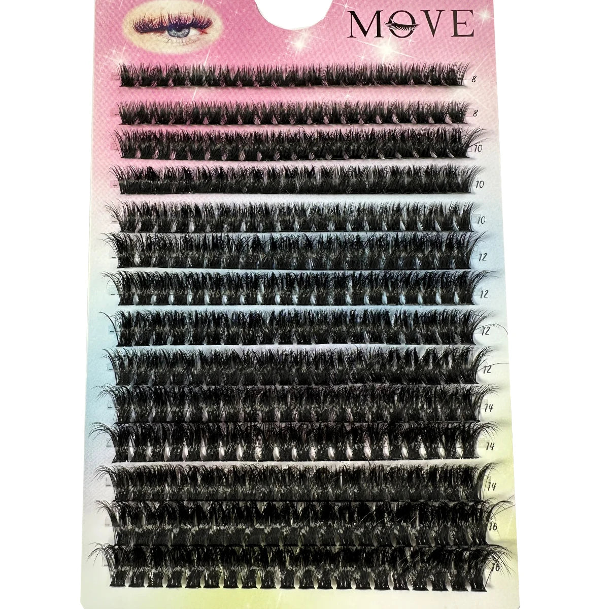 New 640 Cluster Lashes Kit 5D Fluffy Thick Eyelash Extension Kit Volume Mixed Tray Faux Mink Lashes Lash Extension Makeup