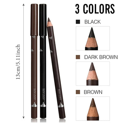 6/12Pcs Waterproof Eyebrow Pencil Easy Color Natural Black Brown Eye Makeup Pen Cosmetic Beginner Practice Eyebrow Beauty Tools