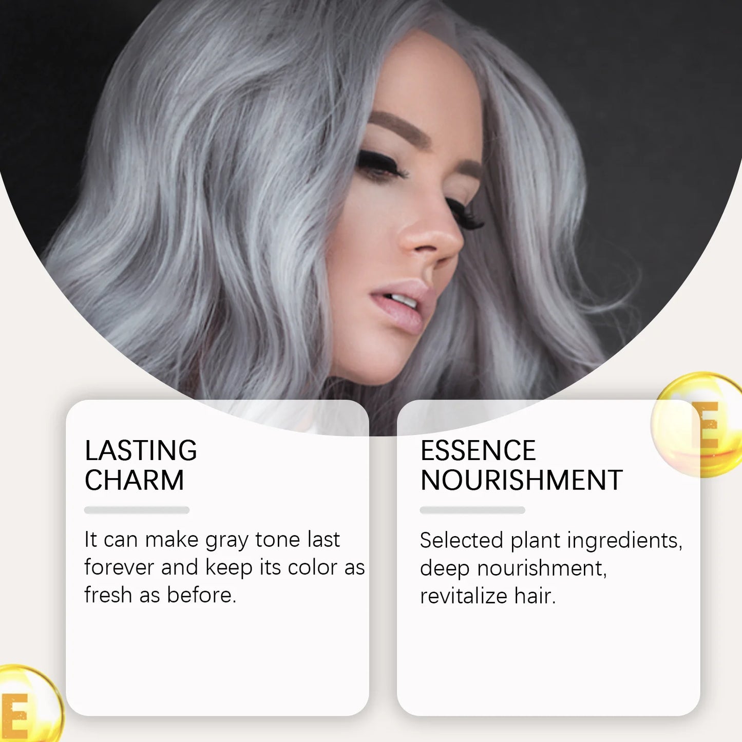 Temporary Gray Hair Dye Spray One-Time Molding Smoky Gray Punk Style Light Color Non-Irritating Unisex Grandma Gray Hair Dye