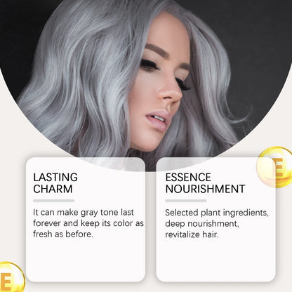 Temporary Gray Hair Dye Spray One-Time Molding Smoky Gray Punk Style Light Color Non-Irritating Unisex Grandma Gray Hair Dye