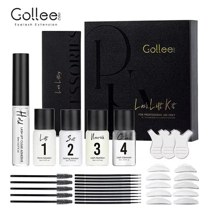 Gollee Lash and Brow Curling Kit Natural Eyelash Lifting Perm Treatment Makeup Set 4-6 Weeks For Lash Curler Perm Long Lasting
