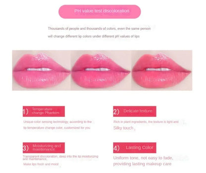 Flower Jelly Lipstick Set Temperature Change Moisturizer Flower Lip Stick Long Lasting Lip Balm Magic Color Change Lip Gloss Set