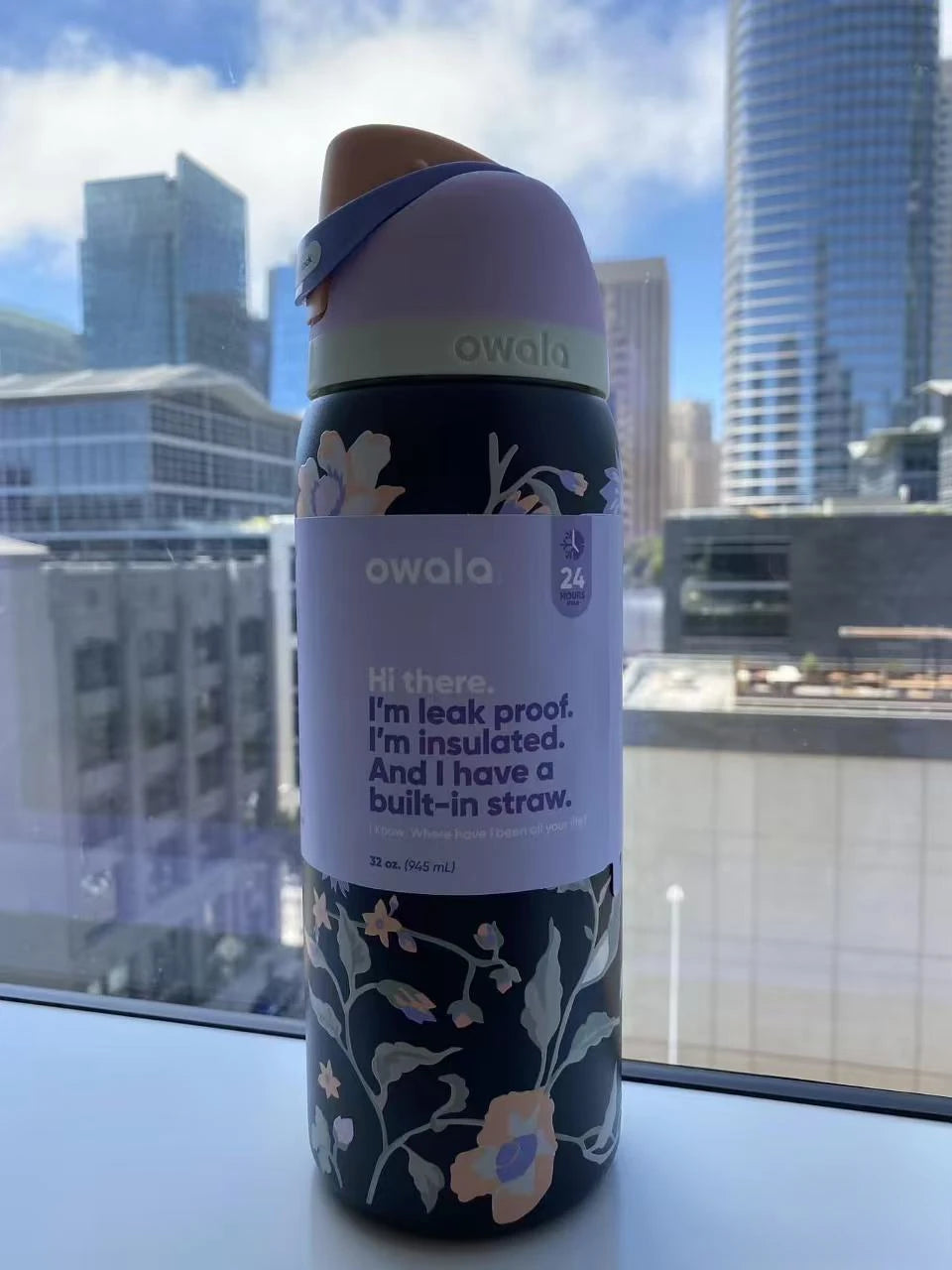 32 Oz Insulated Stainless Steel  Cup Water Bottle with Straw, BPA-Free Sports Water Bottle, Great for Travel