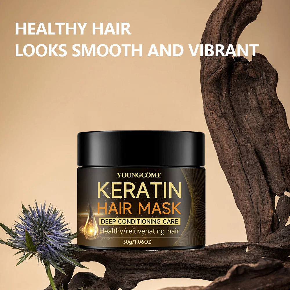 Keratin Hair Mask Professional  Repair Damaged Hair Restore Shine Hair Mask Promotes Hair Growth Fights Dandruff & Dry Scalp