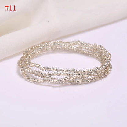 New Fashion Multi-layer Handmade Colored Rice Beads Beach Chain Summer Popular Waist Chain Women BD7051