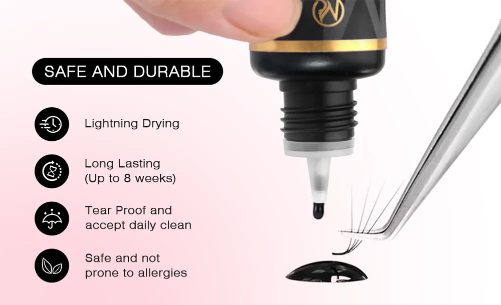 MAYOOC Fast Dry Strong Eyelash Extension Glue 5ml Adhesive 7-8 Weeks Non Odor False Lash Glue Makeup Tool Free Custom logo