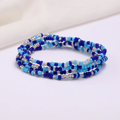 New Fashion Multi-layer Handmade Colored Rice Beads Beach Chain Summer Popular Waist Chain Women BD7051
