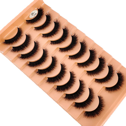 10Pairs 3D Mink Lashes Cilios Fluffy Soft Beauty Natural Short Mink Fake Eyelashes Classic Thick Reusable Makeup False Eyelashes