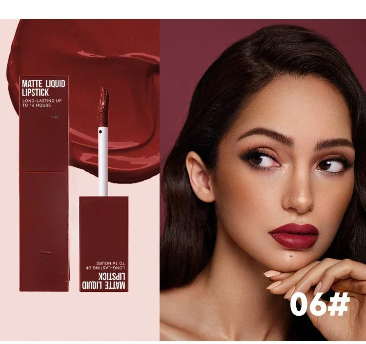 Cheap Matte Ink Liquid Lipstick Non-stick Cup Long Lasting Velvet Nude Lip Gloss Waterproof Lips Tint Waterproof Korean Make Up