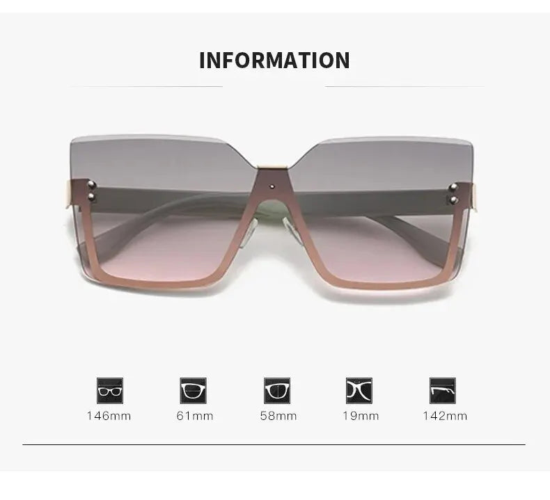 New European And American Style Half-frame Metal Sunglasses Fashion Slim Women's Sunglasses Anti-uv Glasses
