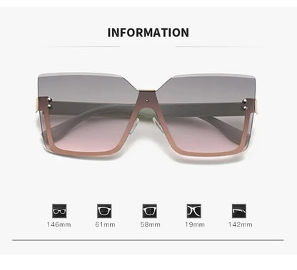 New European And American Style Half-frame Metal Sunglasses Fashion Slim Women's Sunglasses Anti-uv Glasses