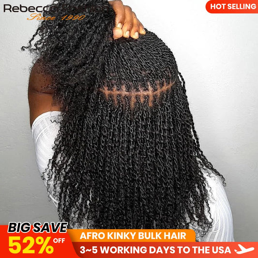 Soft and Lightweight Afro Kinky Bulk Hair – 100% Human Hair with Natural Texture, Comfortable & Long-Lasting Use 16A Virgin Hair