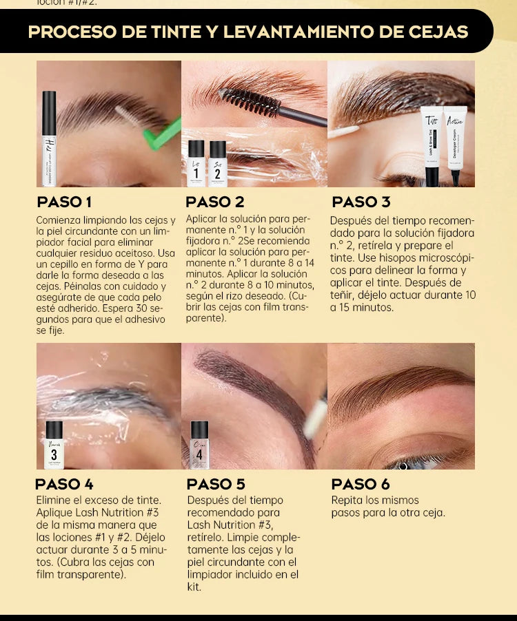 Gollee Lash and Brow Curling Kit Natural Eyelash Lifting Perm Treatment Makeup Set 4-6 Weeks For Lash Curler Perm Long Lasting