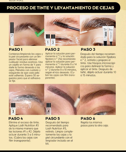 Gollee Lash and Brow Curling Kit Natural Eyelash Lifting Perm Treatment Makeup Set 4-6 Weeks For Lash Curler Perm Long Lasting