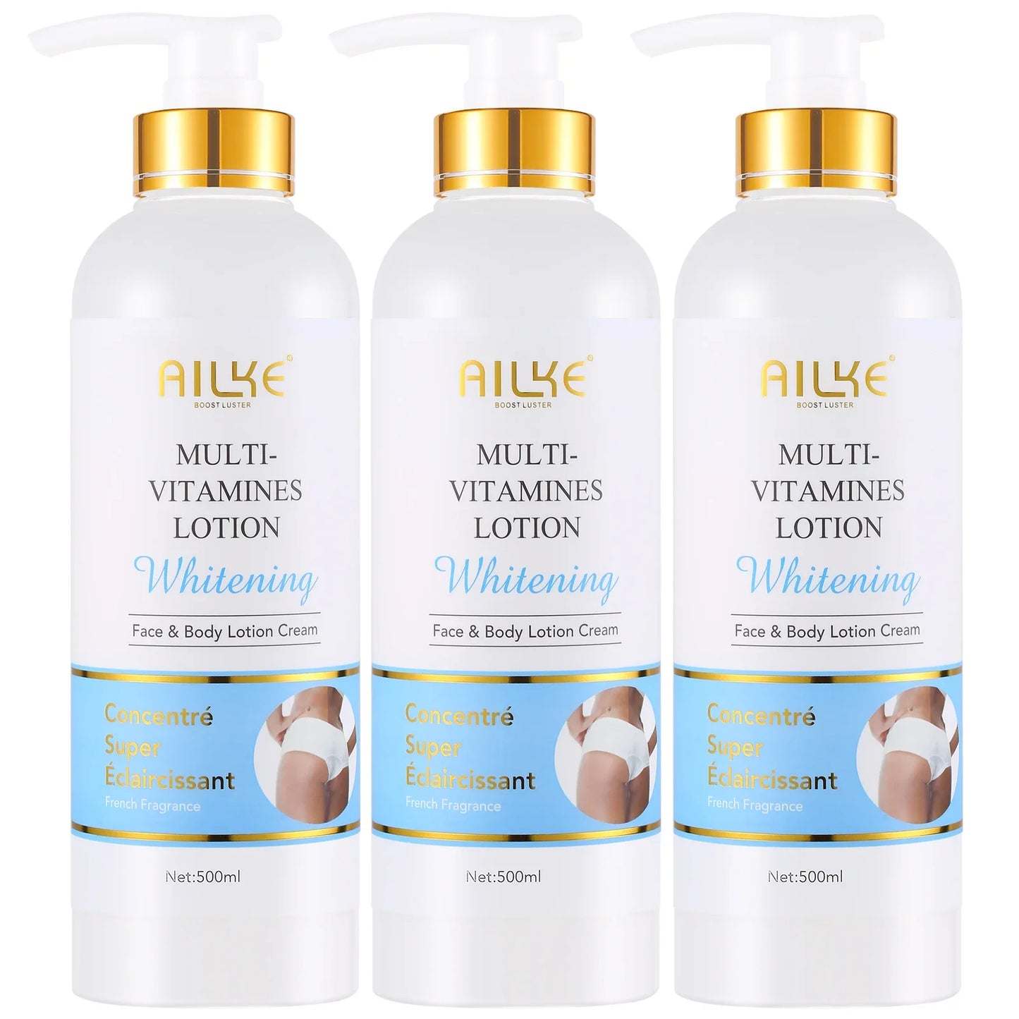 AILKE Natural Multi-Vitamin Lightening Skin Care Kit, Moisturizes, Even Toning, Remove Blemishes, Clean & Soothing Skin