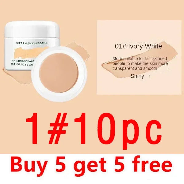 Waterproof Full Coverage Concealer for Tattoos Scars Acne Marks Dark Circles Natural Finish Foundation for All Skin Tones