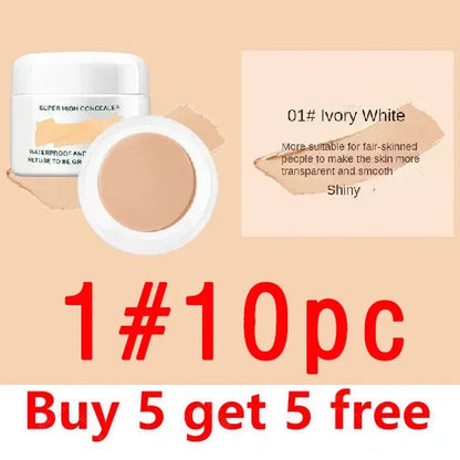 Waterproof Full Coverage Concealer for Tattoos Scars Acne Marks Dark Circles Natural Finish Foundation for All Skin Tones