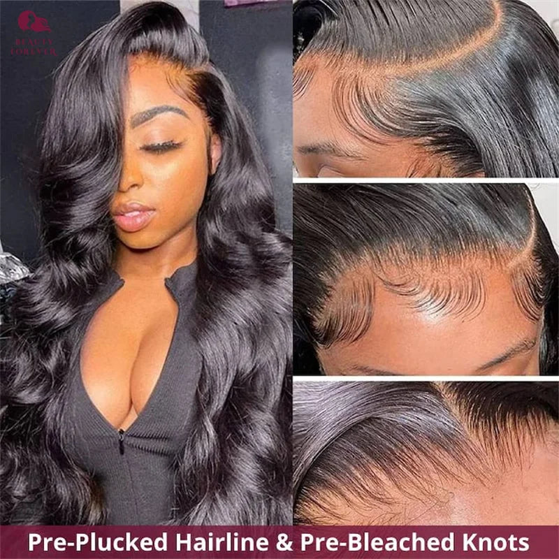 Beautyforever 3D Body Wave Bye Bye Knots Glueless Wig Human Hair Ready to Wear Lace Front Wig 100% Raw Human Hair Wig