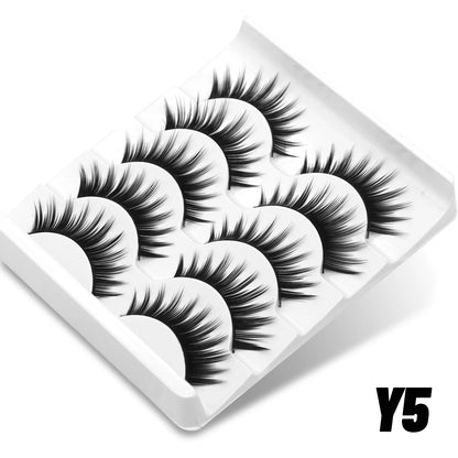GROINNEYA Manga Lashes Cat Eye Lashes 3D Natural False Lashes Fluffy Soft Cross Wispy Natural Eyelash Extension Makeup