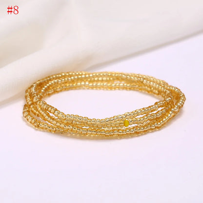 New Fashion Multi-layer Handmade Colored Rice Beads Beach Chain Summer Popular Waist Chain Women BD7051