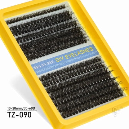 Individual Lashes 20-100D 280pcs Cluster Lashes Natural Look Mixed Tray DIY Eyelash Extension Volume Lash Clusters Eyelashes