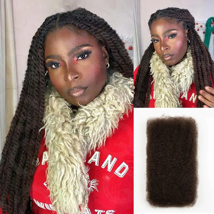 QVR Affordable Afro Kinky Bulk Human Hair 99J Burgundy Color For Braiding DreadLock – Natural Look, Soft Hair, Heat-Resistant