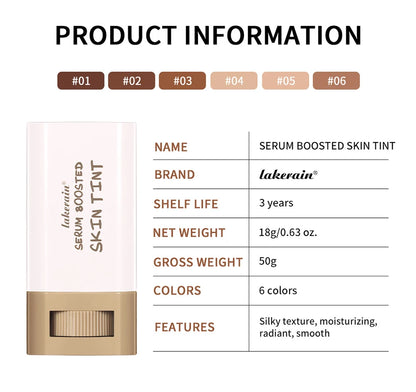 Stick Foundation Balm Serum Boosted Skin Tint Foundation Stick Smooth Plumper Hight Coverage Travel Bronze Foundation Stick Make