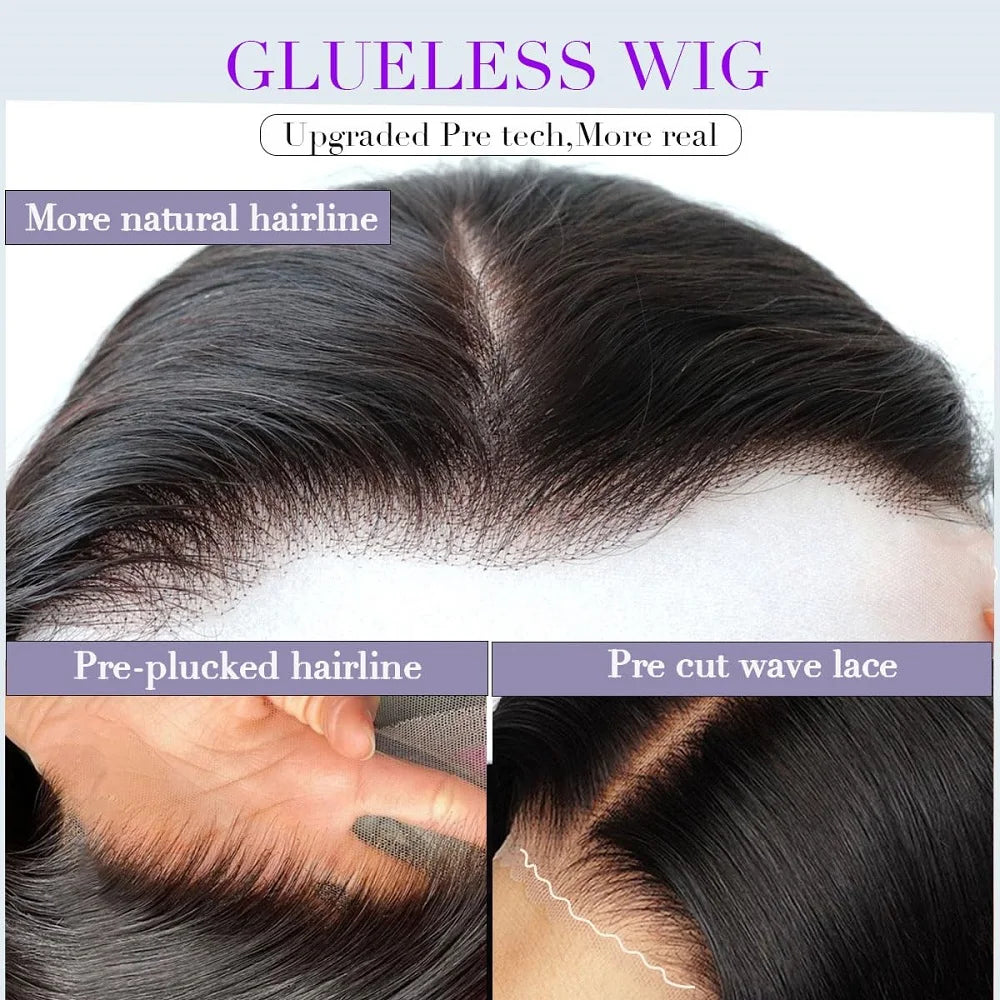 9x6 Wear and Go Glueless Wigs Human Hair Pre Plucked Pre Cut 1B/30 Highlight Ombre Lace Front Wigs Body Wave Human Hair Wigs