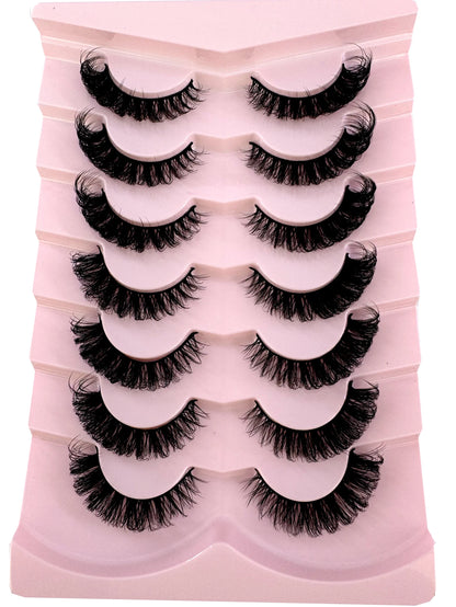 7 Pairs Russian Strip Lashes DD Curl Lashes Pack Fluffy False Lashes russian Lashes Pack Fluffy False Lashes russian extensions