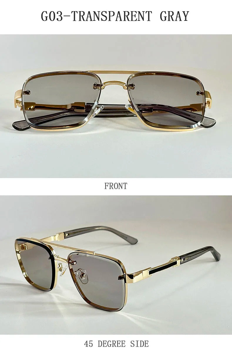 2025 New Square Sunglass Men Luxury Vacation Sunglasses Women Vintage Fashion Glasses Retro Shades Gafas De Sol Hombre Zonnebril